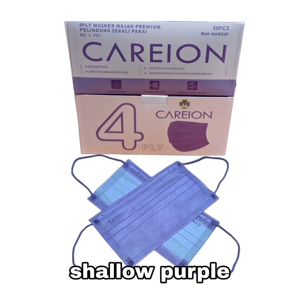 Masker 4ply CAREION isi 50pcs Face Mask 4 Ply - 50pcs Earloop