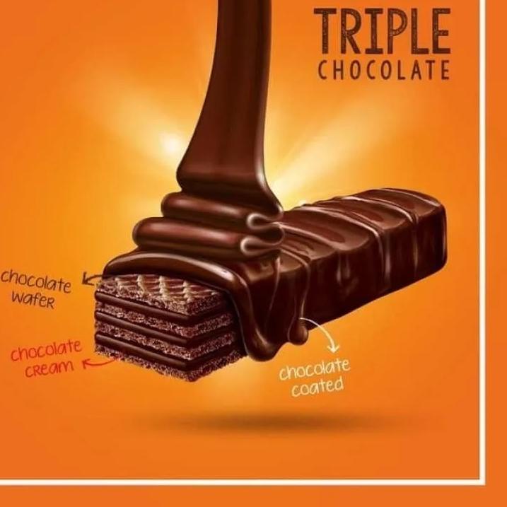 

❤[❤[PROMO ⚡PECIAL!!!]❤]Wafer Superstar Triple Chocolate Coklat [16 g/ 12 pcs/Box]