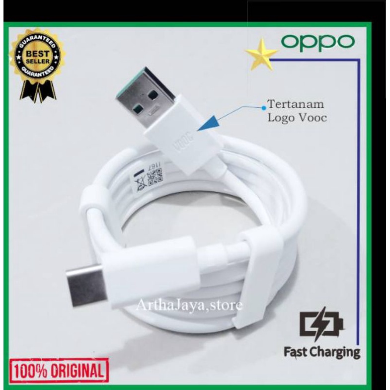 Kabel Data Oppo Reno 2 / 2F VOOC Flash Charge Type C Original 100% Kabel untuk Hp Oppo Reno 3 Pro