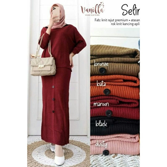 SET SELINA ROK RAJUT / SETELAN SELINA / WANSET WANITA MODEL BARU / SETELAN ROK KEKINIAN / FASHION MU