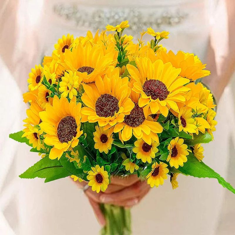 ARTIFICIAL FLOWER - SUNFLOWER - BUNGA PLASTIK DEKORASI HAND BOUQUET PREMIUM