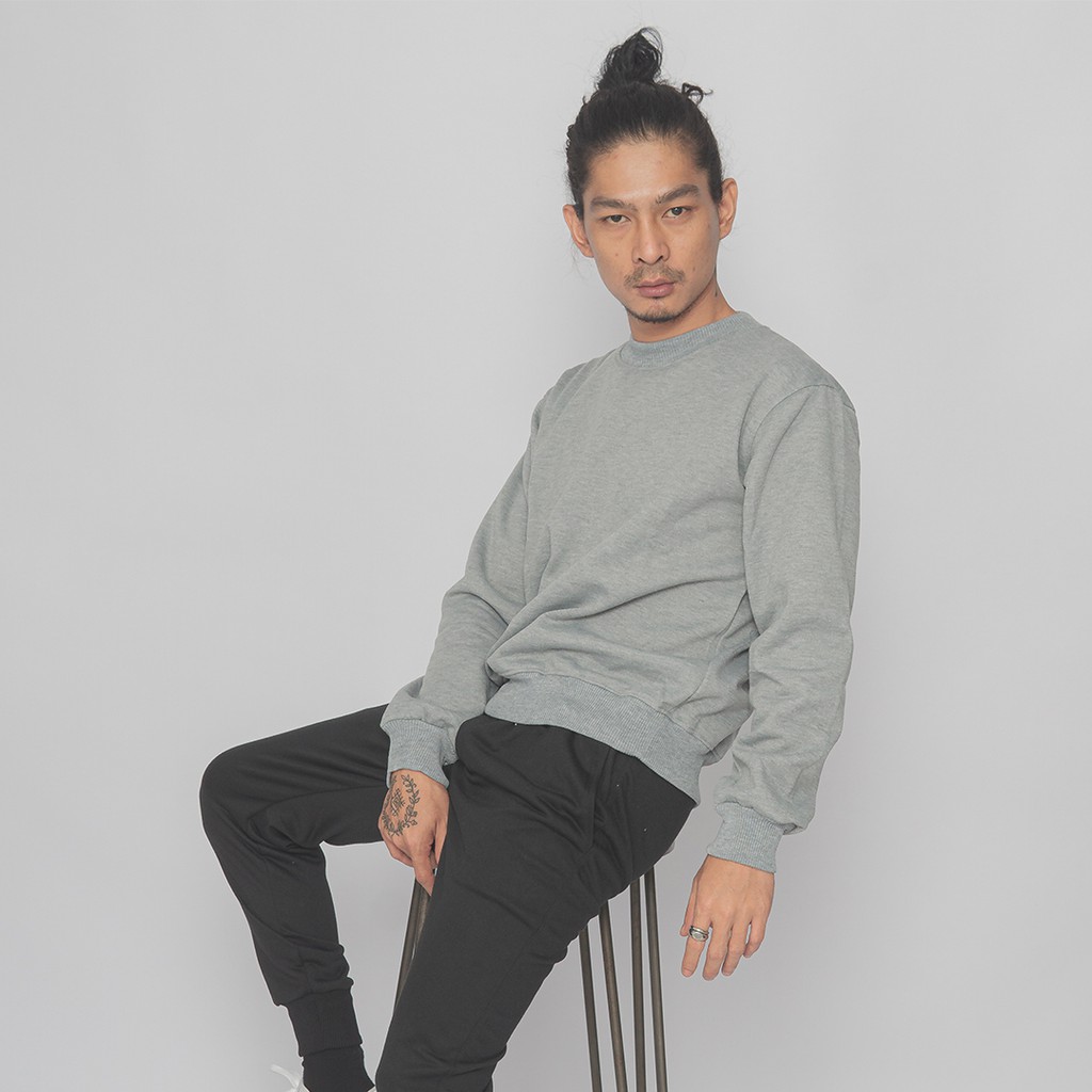 Basic Sweater Collection | M-XXL | Sweater Pria Wanita Unisex | Cotton Fleece | COD (Bayar di tempat)-1