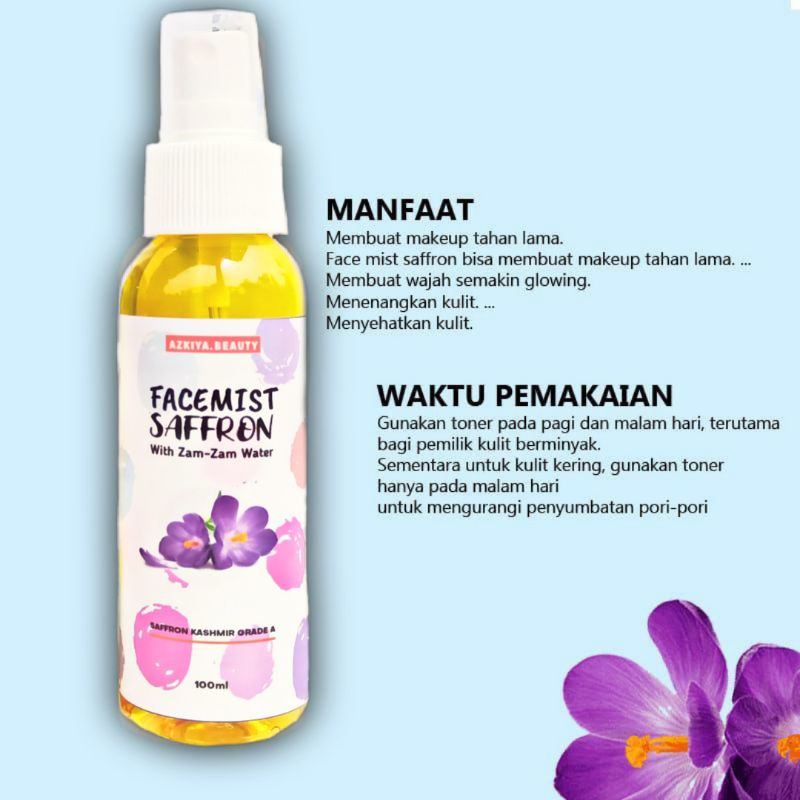 Paket 9 Pcs Facemist Saffron With Zam-zam Water Rose Water Original 100 ml Air Saffron Beauty Toner