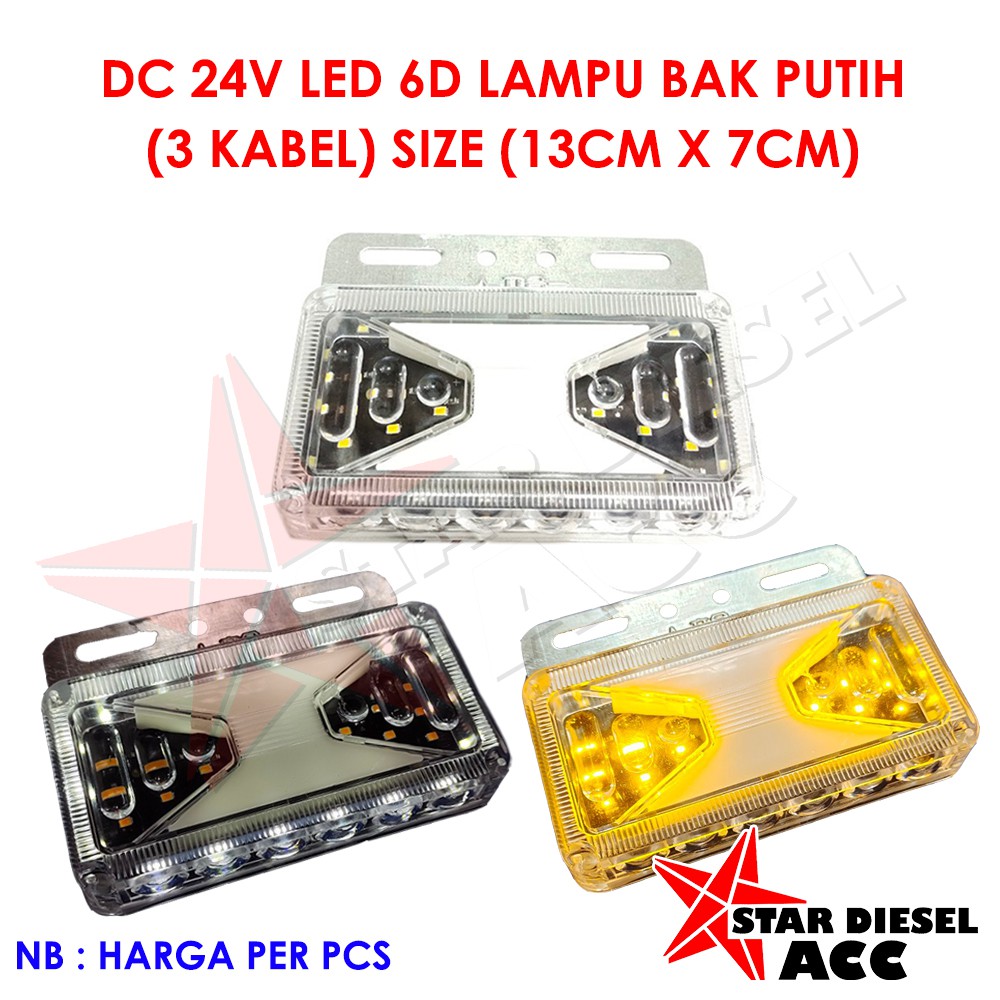 LAMPU TRUK SAMPING LED 6D PETAK PUTIH 24V LAMPU LED KOTAK LAMPU BUS LAMPU BAK CANTER LAMPU L300
