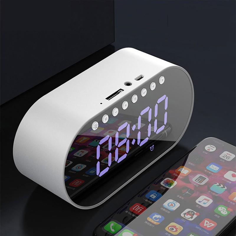 Binver T1 Bluetooth Speaker Wireless Digital Clock Portable