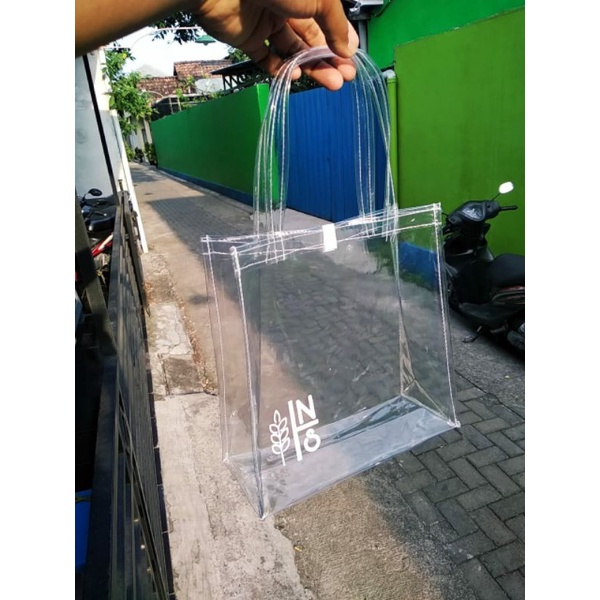 Tas mika sablon, totebag mika, tote bag sablon, tas mika custom, sablon transparan, tas transparan