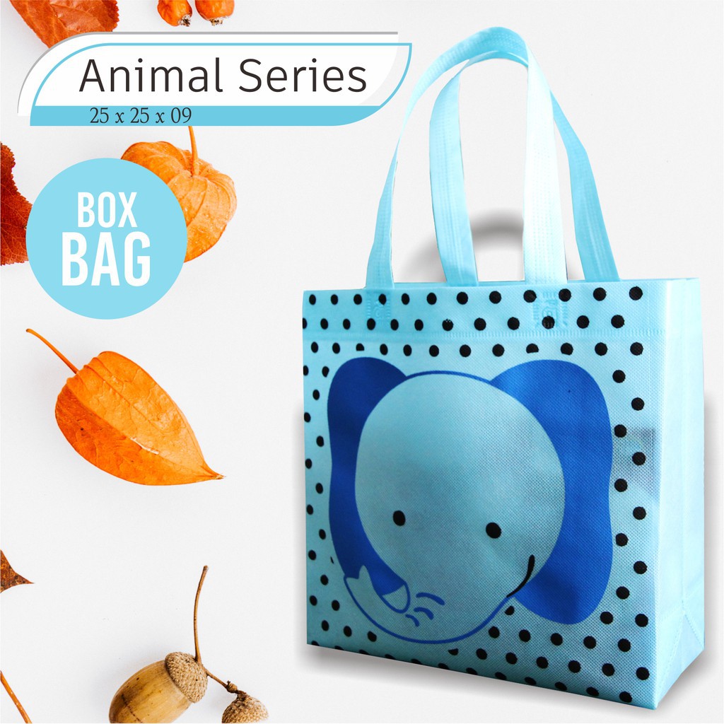 

[COD] goodie bag souvenir ulang tahun anak karakter animal lucu murah ukuran 25x25x9