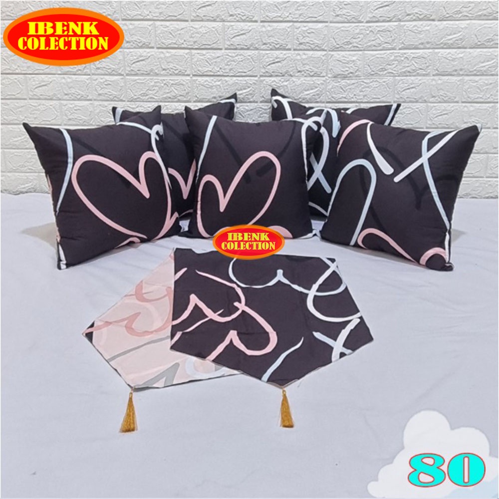 Paket 5 Sarung Bantal + Taplak 40 x40 cm MOTIF 249 sd 298