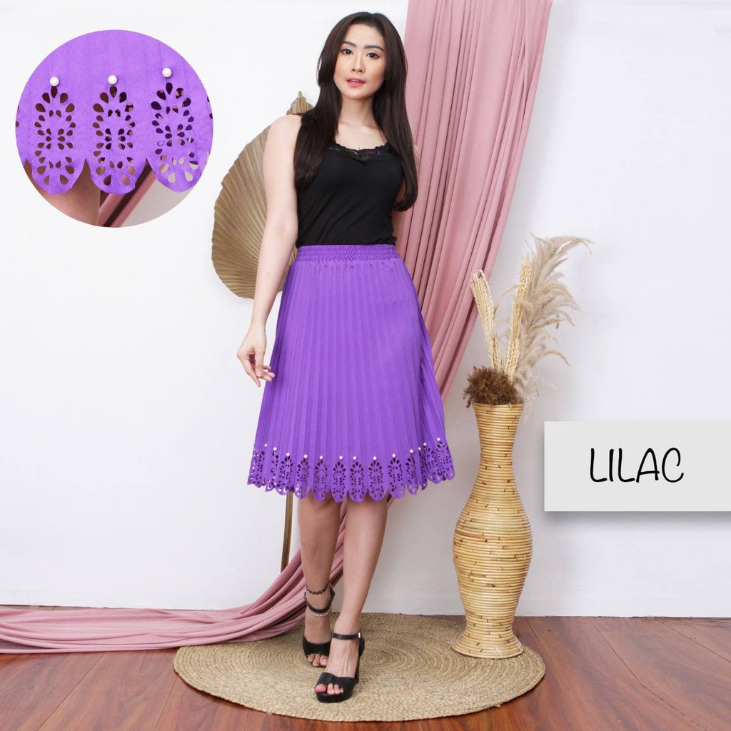 KIYOREN ROK PLISKET PREMIUM DEWASA / ROK PLISKET 3/4 LASER MUTIARA