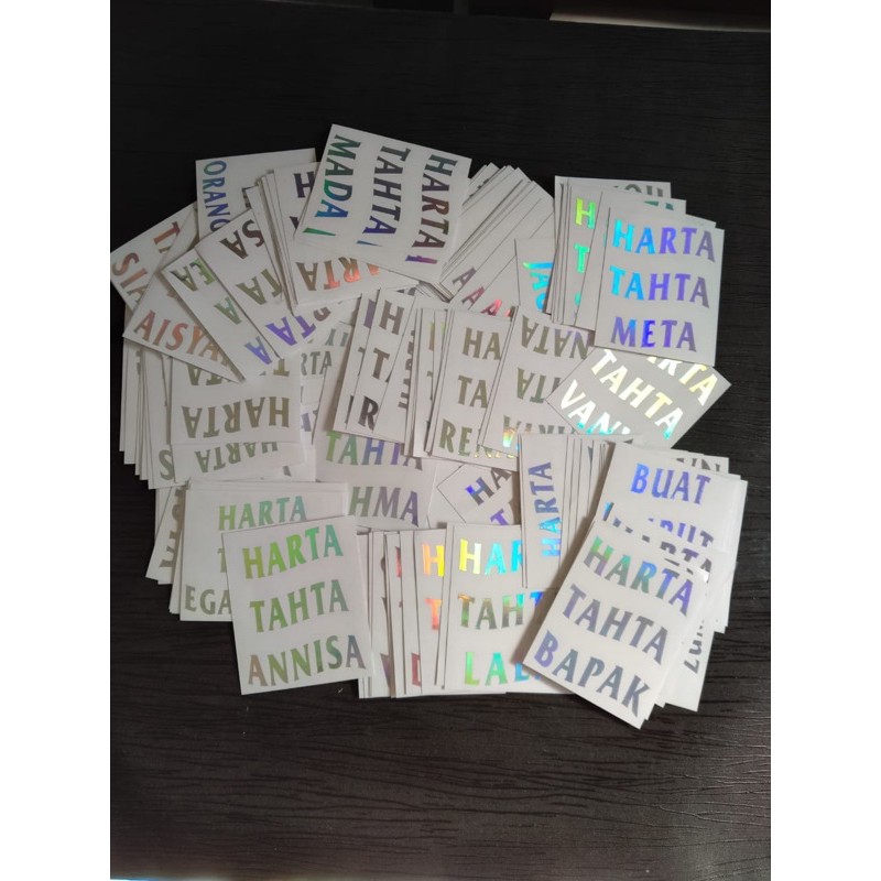 STIKER HARTA TAHTA HOLOGRAM/STIKER HARTA TAHTA/CUTTING STIKER HARTA TAHTA BISA CUSTOM NAMA SIAPAPUN-2