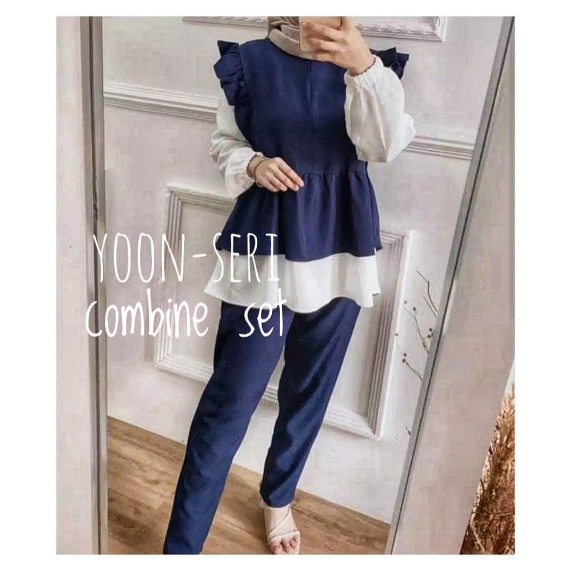 One Set Piyama Wanita Rayon / Yoon-seri combine set / Setelan Wanita Pajamas Polos Busui