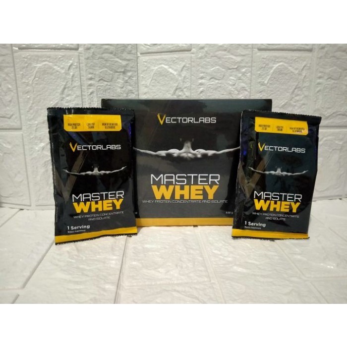 VECTORLABS Master Whey 7 Sachet Whey Protein Isolate Concentrate Susu - Choco Milk