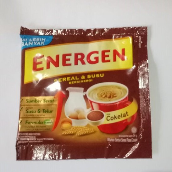 

Energen EXTRA Isi lebih Banyak Sereal Vanilla - Coklat - Kacang HIjau - Jagung Pouch 1 Sachet berat 34 Gr