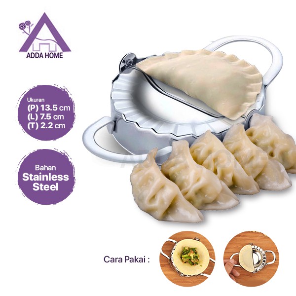 Adda Home - Cetakan Pangsit Dumpling Pastel Gyoza Mold Stainless Steel