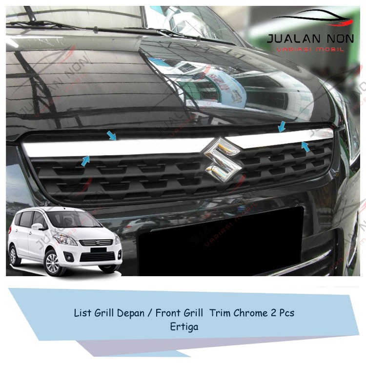 List Grill Depan Front Grill Trim Chrome 2 Pcs Mobil Ertiga