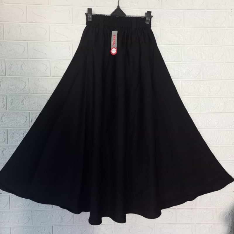 ROK PAYUNG | ROK PAYUNG POLOS | ROK PAYUNG MOSKREP-Hitam