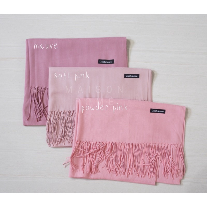 Cashmere Scarf Syal Kasmir Pashmina Shawl Polos Tebal