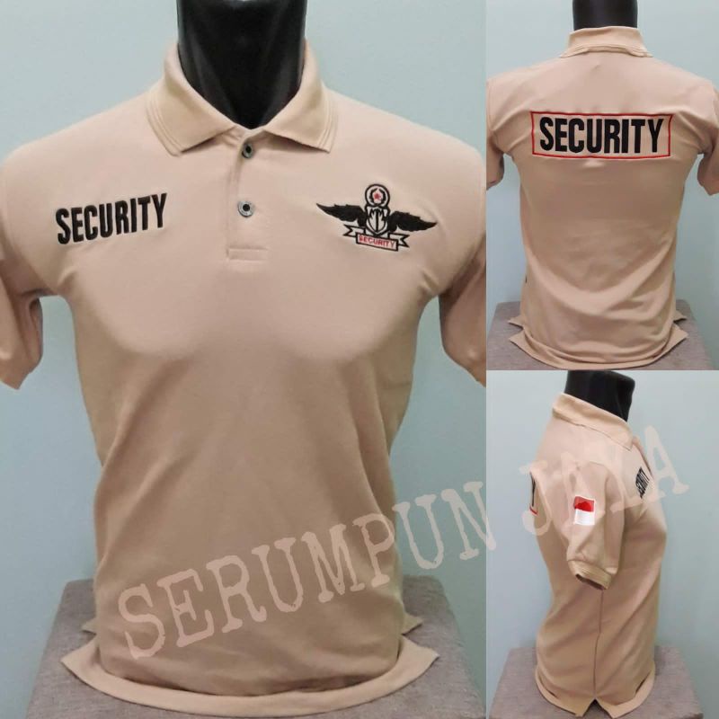 KAOS SECURITY WINGS KREM - KAOS KERAH SECURITY WINGS KREM FULL BORDIR