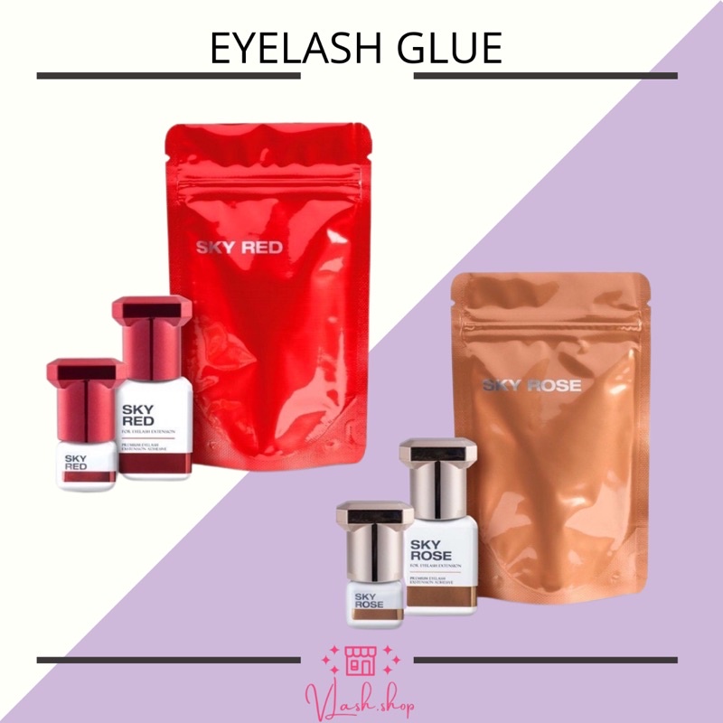 EYELASH EXTENSION GLUE / LEM BULUMATA / sky red / sky rose glue