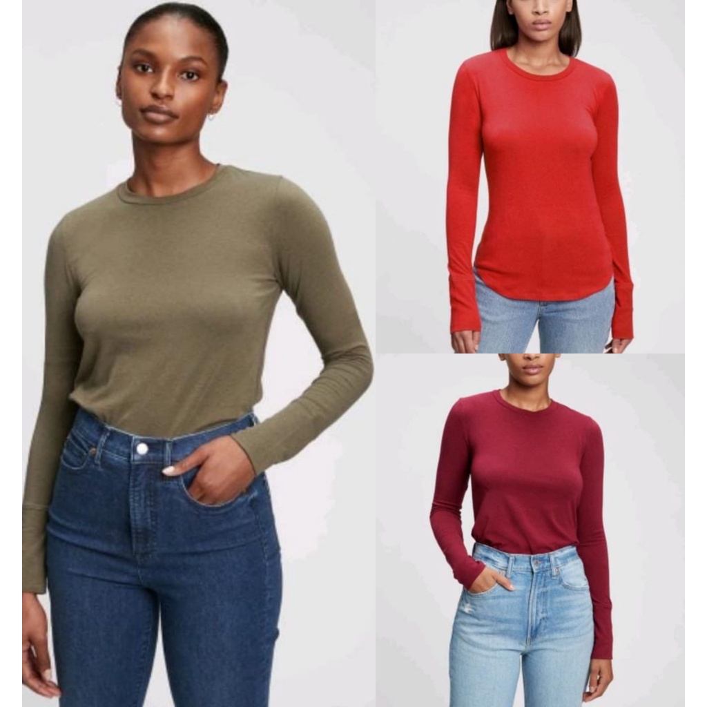 KAOS LENGAN PANJANG WANITA MERK GAP ORIGINAL