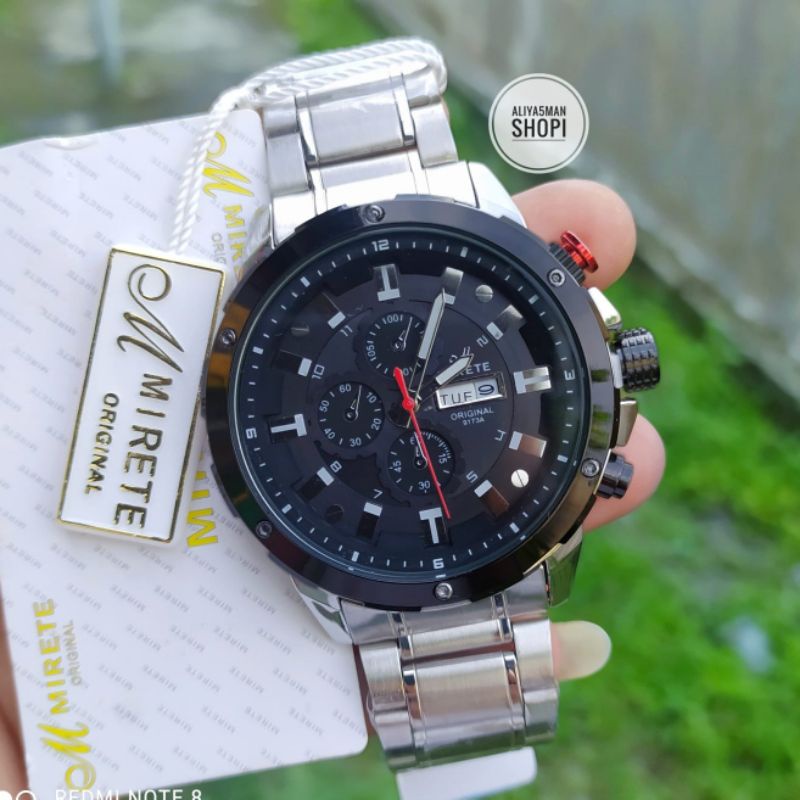 JAM TANGAN PRIA MIRETE ORIGINAL IMPORT SILVER TAHAN AIR TERLARIS DAN TERMURAH BAYAR DI TEMPAT