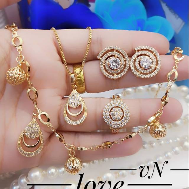 Xuping set perhiasan lapis emas 24k 2418