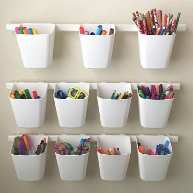 Wadah untuk pot tanamanan, tempat pensil, tempat alat make up putih/merah/hijau/biru