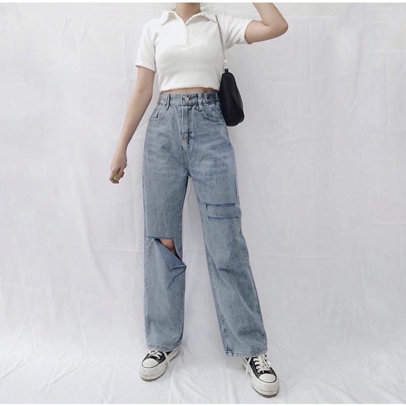 CLOTHIER - Clio Adjustable Baggy Jeans | Unisex Wide Leg Jeans