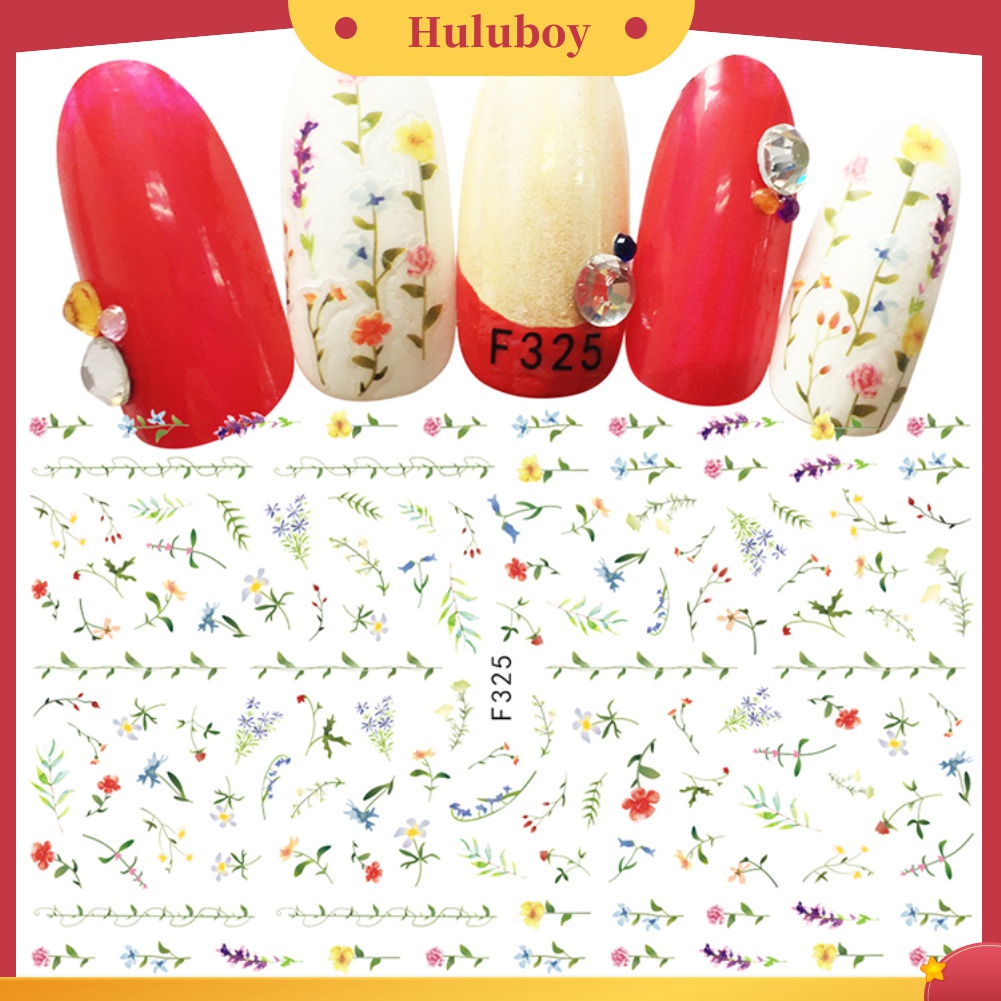 Huluboy Huluboy♡ Stiker Nail Art Motif Buah / Bunga / Daun / Tanaman