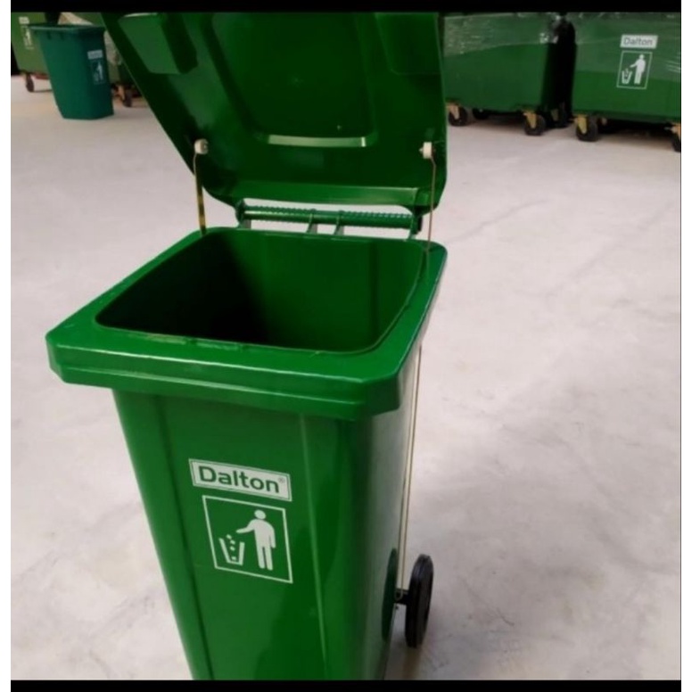 tempat sampah injak HDPE 120 liter hijau dalton
