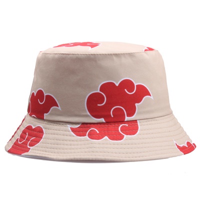 Naruto Hat Unisex Bucket Hat Outdoor Sun Visor Japanese Art Animation Cartoon Cloud Printing Cotton Fisherman Hat Basin Hat