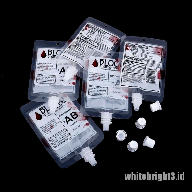 (white3) 10pcs Kantong Darah Untuk Properti Cosplay Zombie Halloween