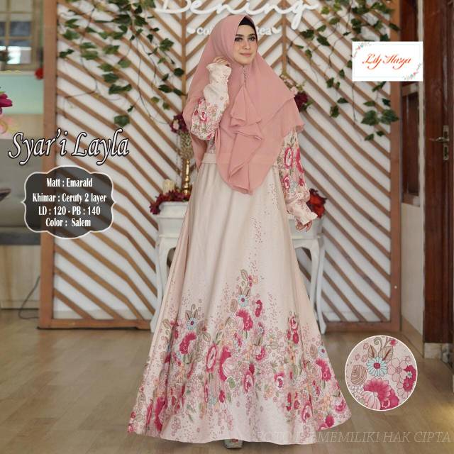 JUMBO Ori Gamis Set Syari Emarald Layla