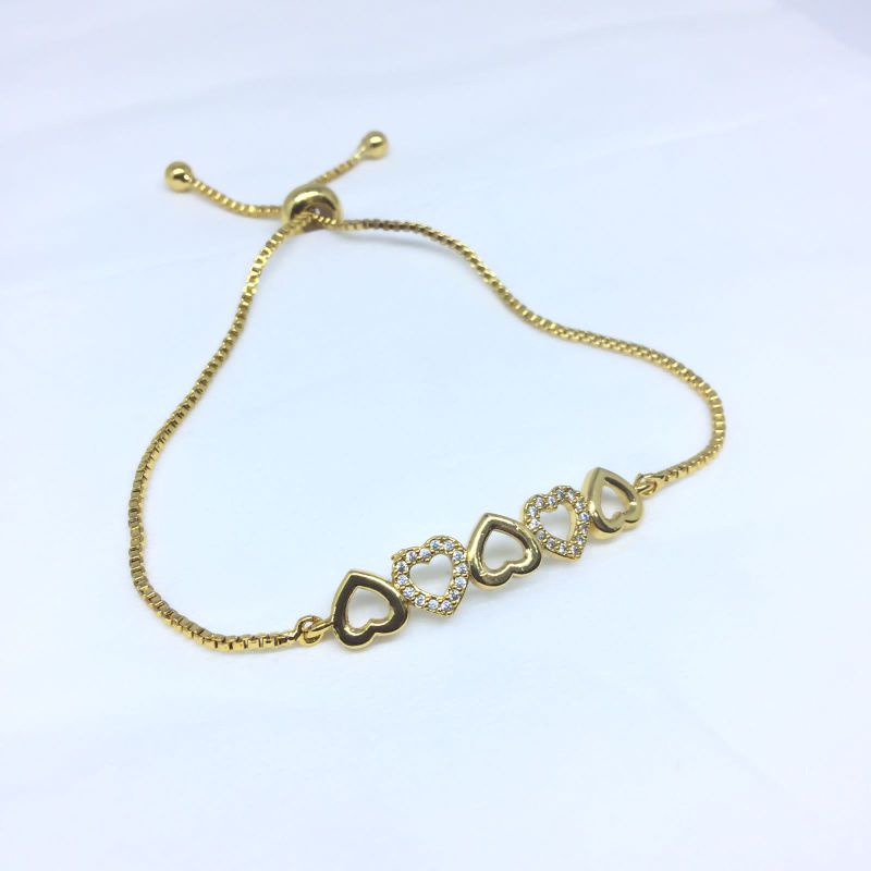 Gelang Serut Wanita Bahan Xufing Gold Bisa Diatur Sesuai Tangan Anti Karat