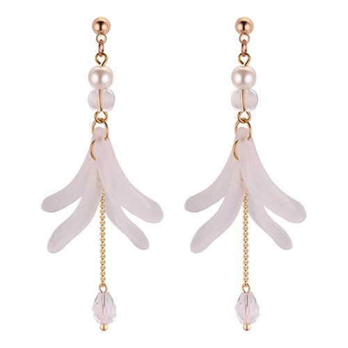 LRC Anting Tusuk Fashion Flower Shape Decorated Earrings