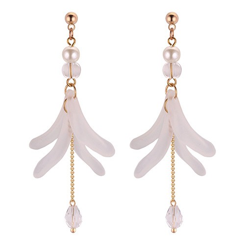 LRC Anting Tusuk Fashion Flower Shape Decorated Earrings