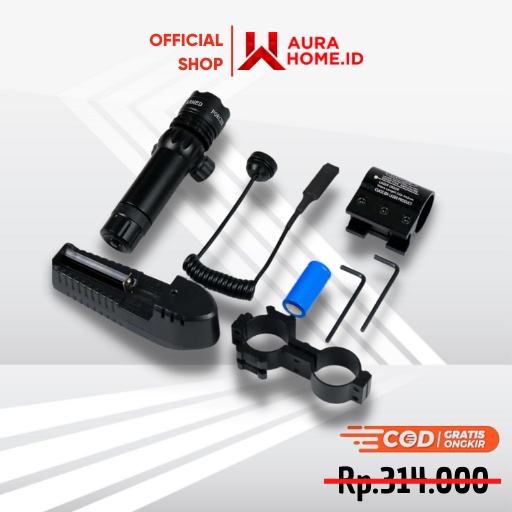 Tactical Green Dot Laser Scope Mount+Baterai+Charger / Laser Leser Nyala Warna Hijau Dot Tactical Si