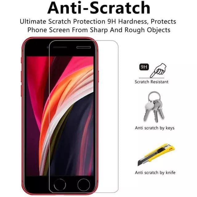 IPHONE SE 3  / IPHONE SE 2022 / IPHONE SE 2020 TEMPERED GLASS CLEAR ANTI GORES KACA