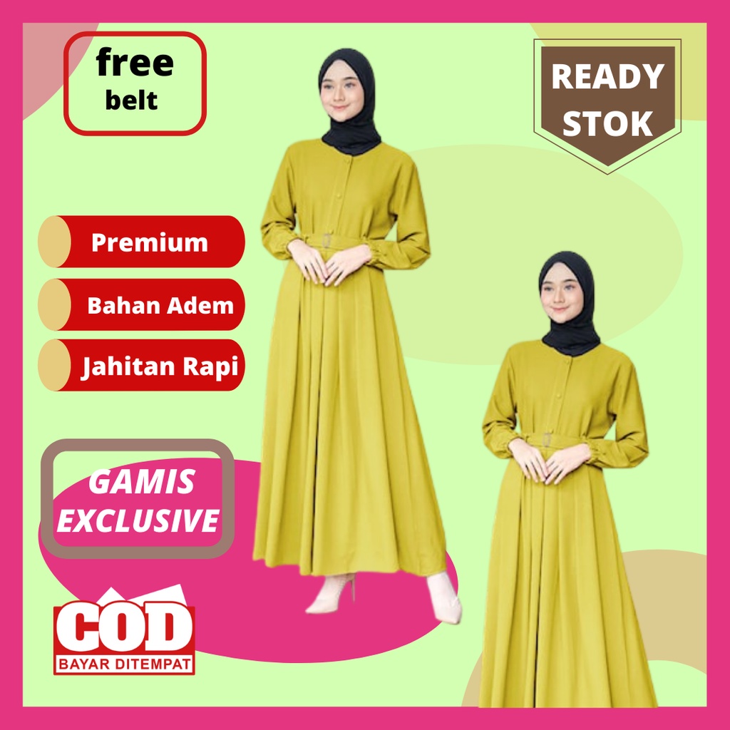 Baju Gamis Abaya Turkey Turki Polos Dress Arab Bordir Pesta Hitam Non Putih Mewah Dan Elegan Busui K