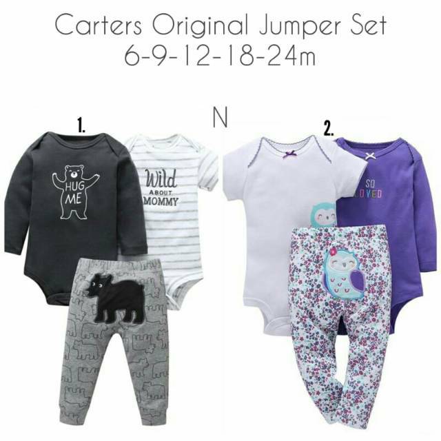 Set jumper  carter  love set jumper  3in1 baju bayi  import 