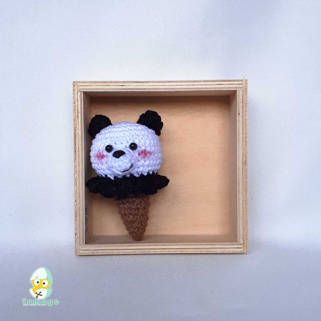 gantungan kunci bare bear/rajutan panda/keychain panda/ice cream bare bear/ souvenir gantungan kunci