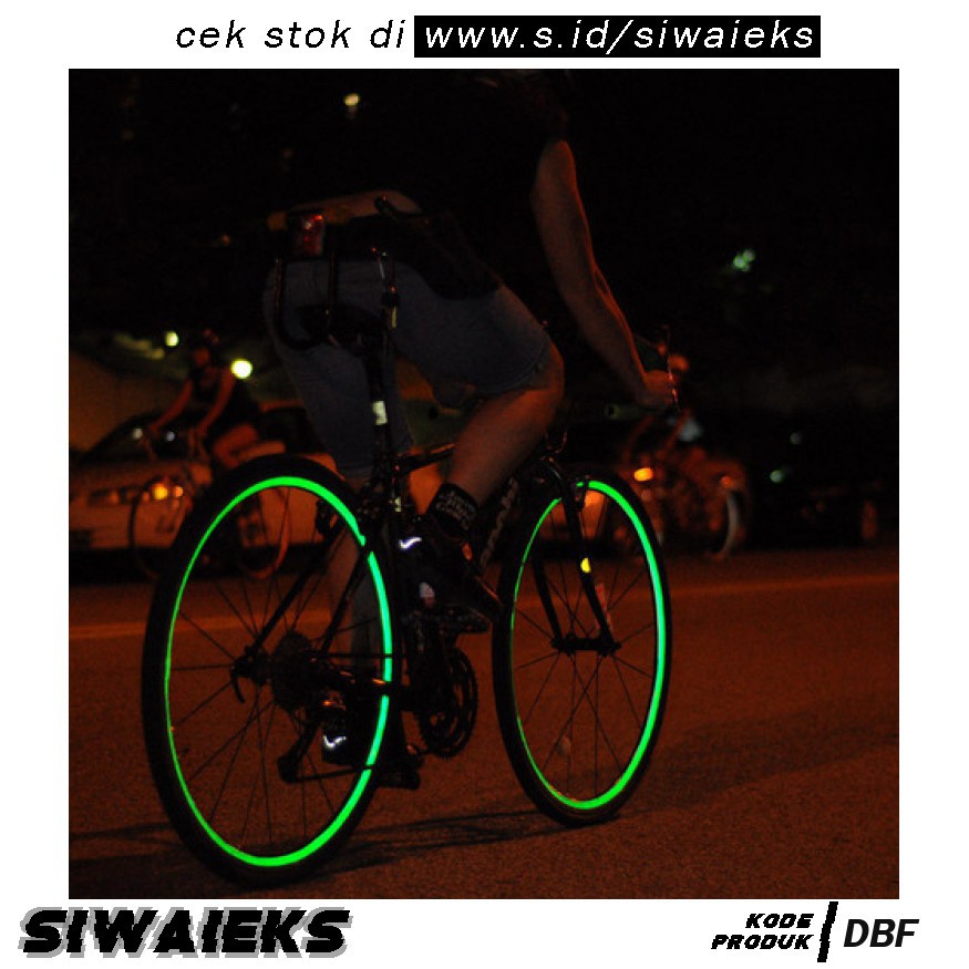 RGB Bicycle Wheel Reflective Sticker Ban / Stiker Roda Sepeda 8 Strip A-0001 DBF Grab Medan