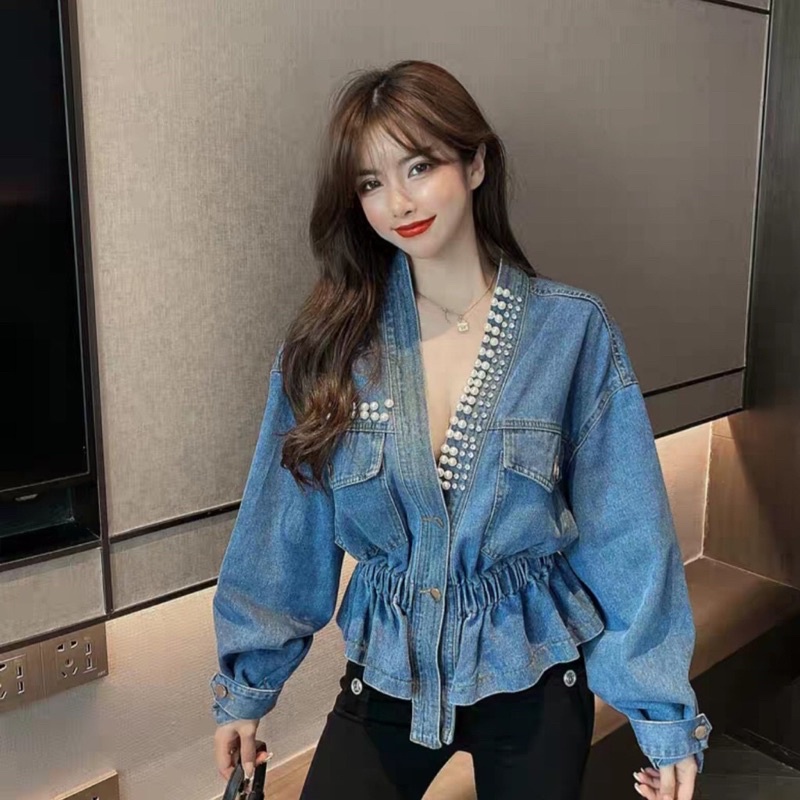 JAKET JEANS KIMONO IMPORT WANITA ASIA KOREA JEPANG ORIGINAL TF6