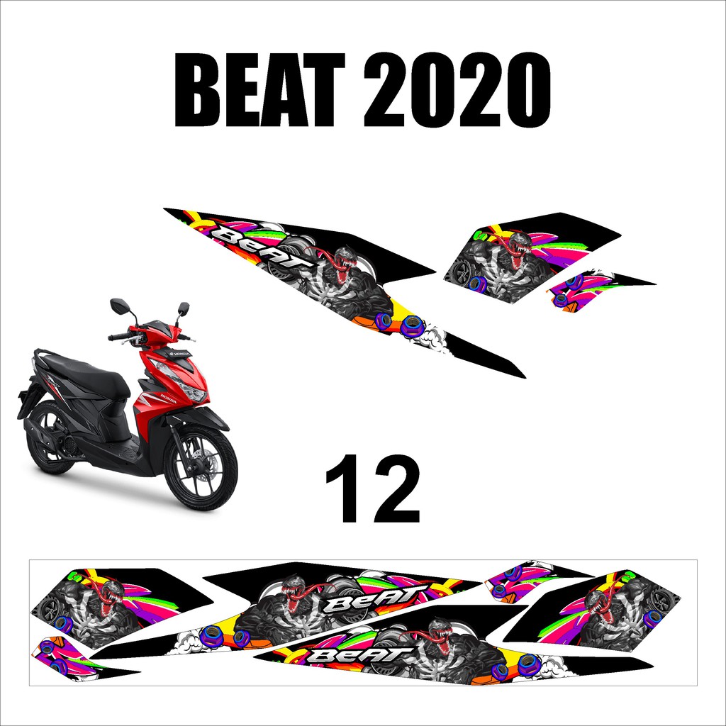 STIKER STICKER STRIPING BEAT Fi 2020/ VARIASI LIS MOTOR HONDA BEAT Fi 2020 NEW DESAIN RACING BT 12