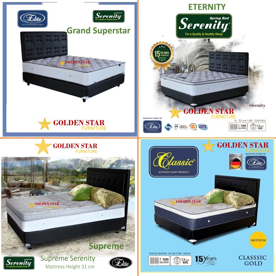 SET Kasur ELITE serenity spring bed SALE 180x200 no1 springbed 180