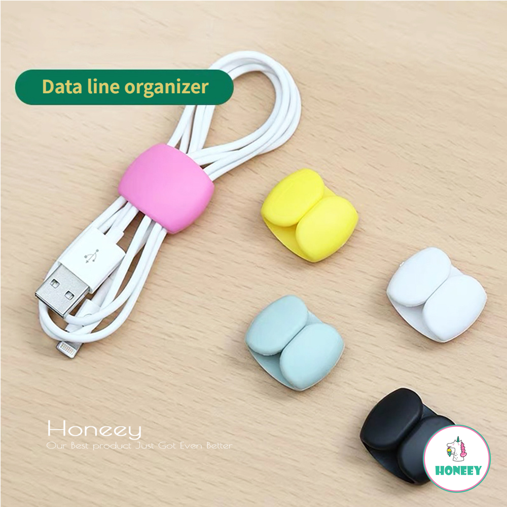 Cable Protector Cover Clip Winder Finishing Buckle Charging Cord Fix Reusable Silicone Earphone Tidy Holder Wire Bundled Hub Organizer