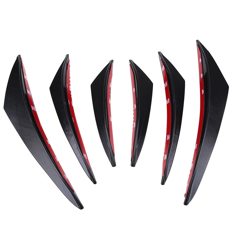 【Theredsunrisesiwy.id】6Pcs Car Front Bumper Lip Splitter Fins Body Spoiler Canards Refit Gloss Black