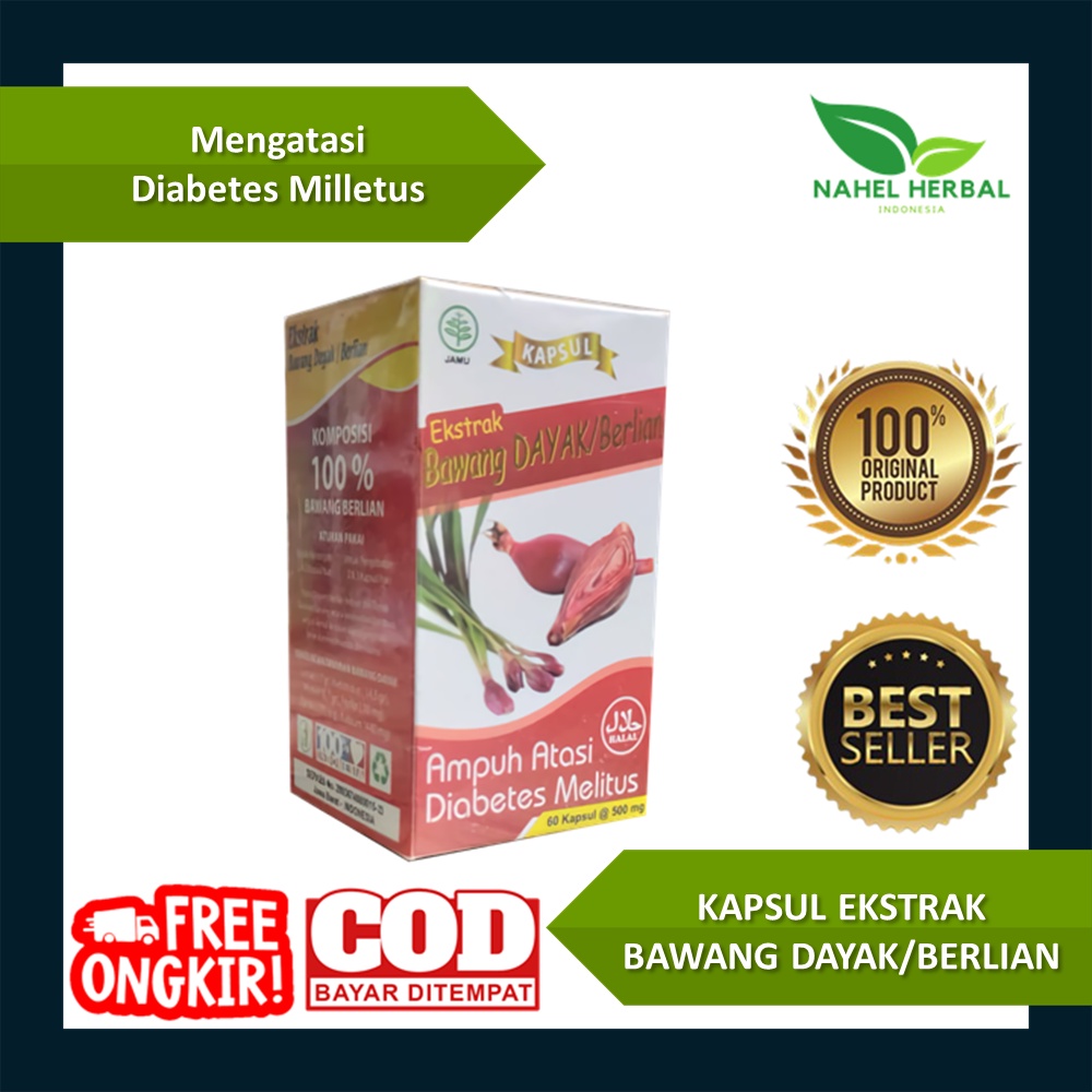 TERLARIS Kapsul Bawang Dayak Berlian Original - Obat Luka Diabetes Kecing Manis Dan Penurun Gula Dar