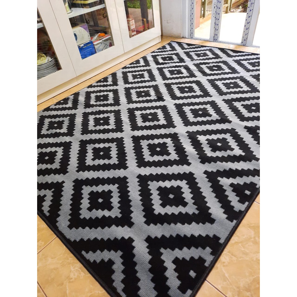 MAROC Karpet Lantai 160x210 Midnight Monokrom - Midnight 06-1