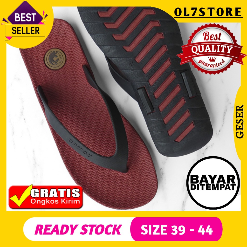 Sandal Jepit Pria Casual Sandal Karet Pria Sendal Pria Dewasa Sandal Cowok Owen Crimson